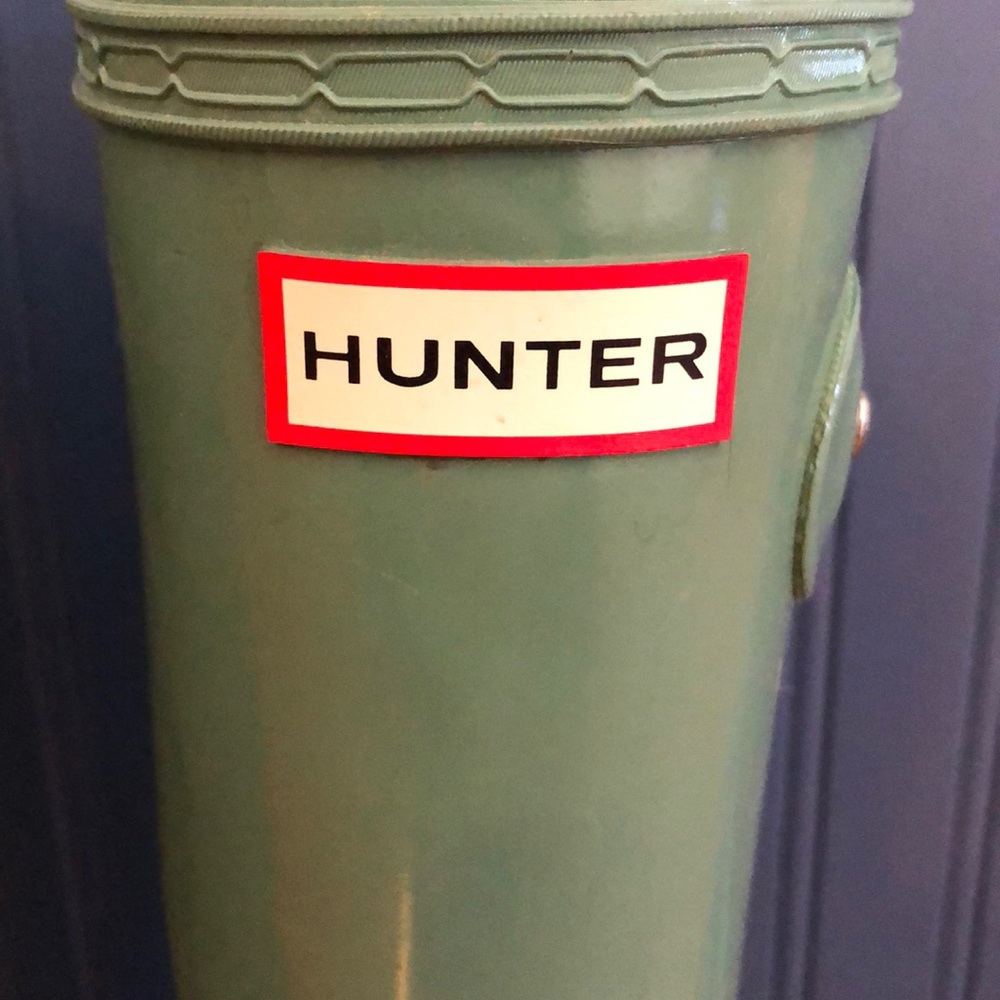 Mint green Hunter boots. Tall, gloss - Picture 3 of 5